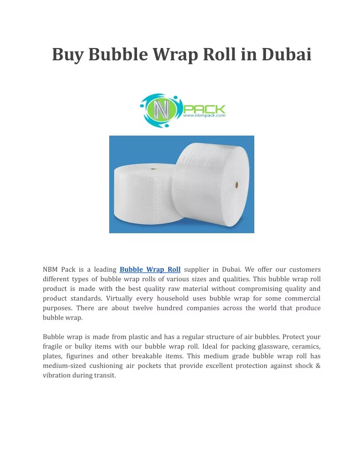 buy bubble wrap roll in dubai