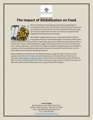 the impact of globalization on food