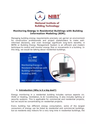 monitoring energy in residential buildings with