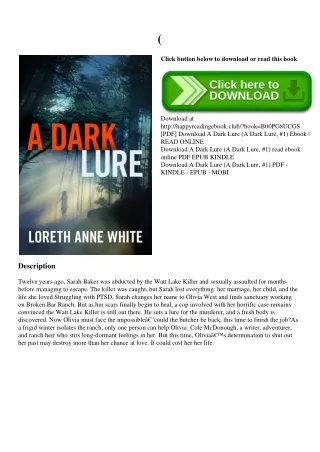 (DOWNLOADPDF} A Dark Lure (A Dark Lure  #1) [PDF] Download