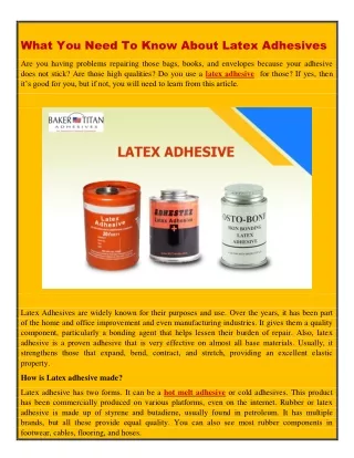 what you need to know about latex adhesives