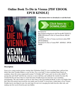 Online Book To Die in Vienna {PDF EBOOK EPUB KINDLE}
