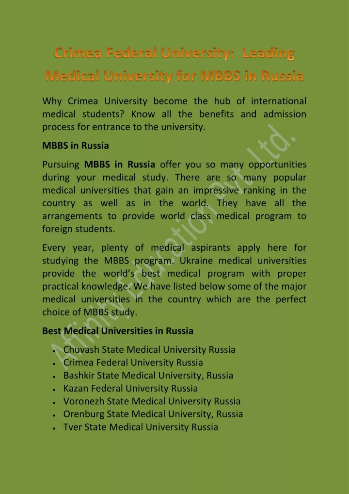 why crimea university become