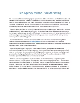 Seo Agency Milano VB Marketing