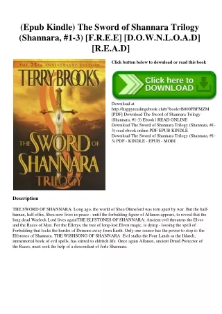 (Epub Kindle) The Sword of Shannara Trilogy (Shannara  #1-3) [F.R.E.E] [D.O.W.N.L.O.A.D] [R.E.A.D]