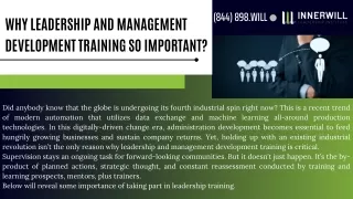 Why Leadership and Management Development Training So Important?