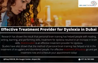 Effective Treatment Provider for Dyslexia in Dubai