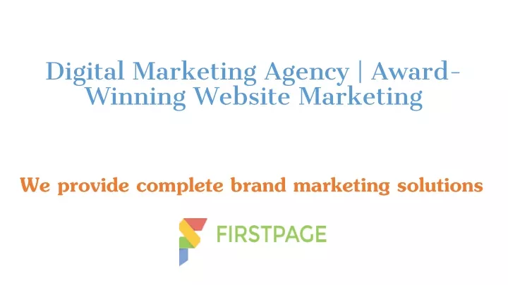 digital marketing agency award winning website marketing