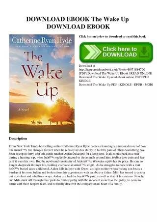 DOWNLOAD EBOOK The Wake Up DOWNLOAD EBOOK