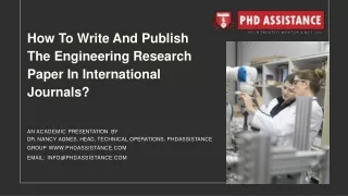 How To Write And Publish the Engineering Research Paper In International Journals- Phdassistance