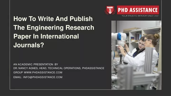 how to write and publish the engineering research