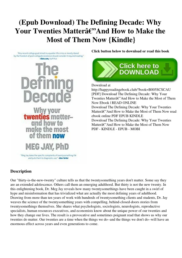 The Defining Decade Pdf | The Defining Decade – LIHS
