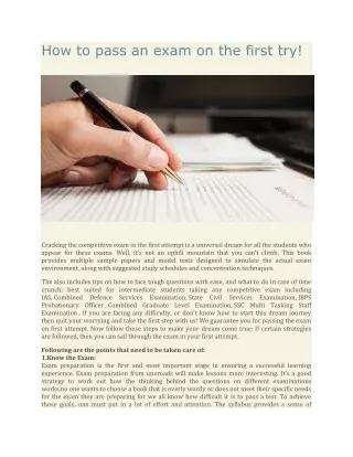 how to pass an exam on the first try