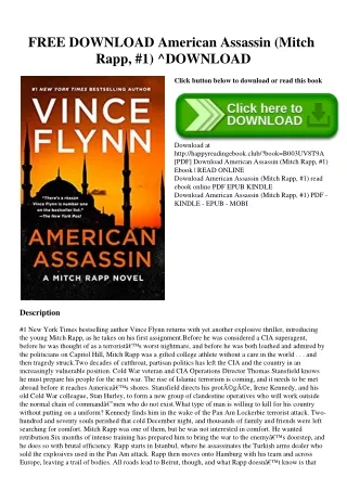 FREE DOWNLOAD American Assassin (Mitch Rapp  #1) ^DOWNLOAD [PDF]