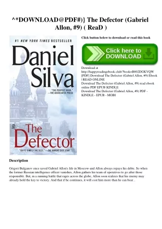 ^DOWNLOAD@PDF#)} The Defector (Gabriel Allon  #9) ( ReaD )
