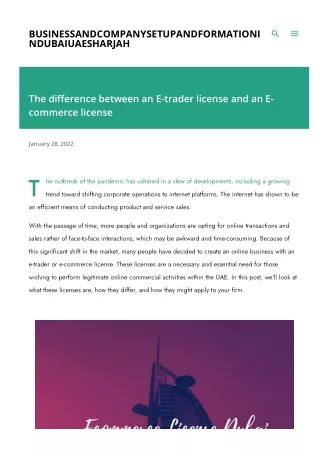The difference between an E-trader license and an E-commerce license