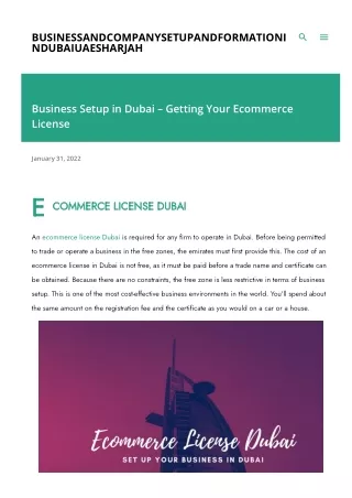 Business Setup in Dubai – Getting Your Ecommerce License