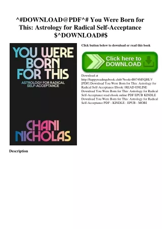^#DOWNLOAD@PDF^# You Were Born for This Astrology for Radical Self-Acceptance $^DOWNLOAD#$