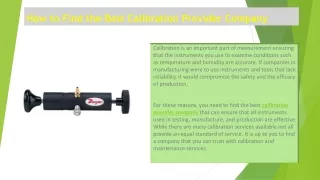 how to find the best calibration provider company
