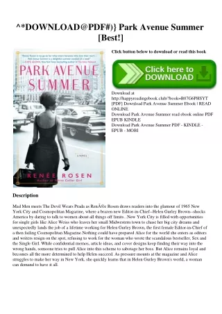 ^DOWNLOAD@PDF#)} Park Avenue Summer [Best!]