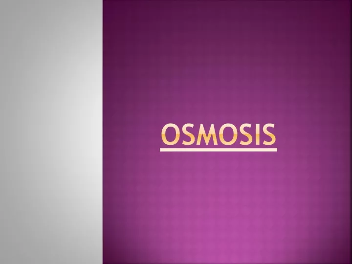 osmosis