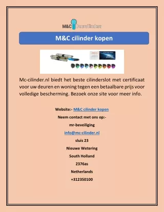 m c cilinder kopen