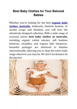Best Baby Clothes for Your Beloved Babies