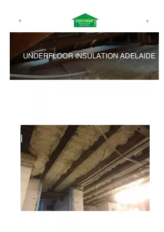 UNDERFLOOR INSULATION ADELAIDE