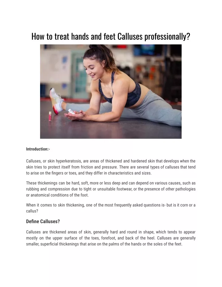 how to treat hands and feet calluses