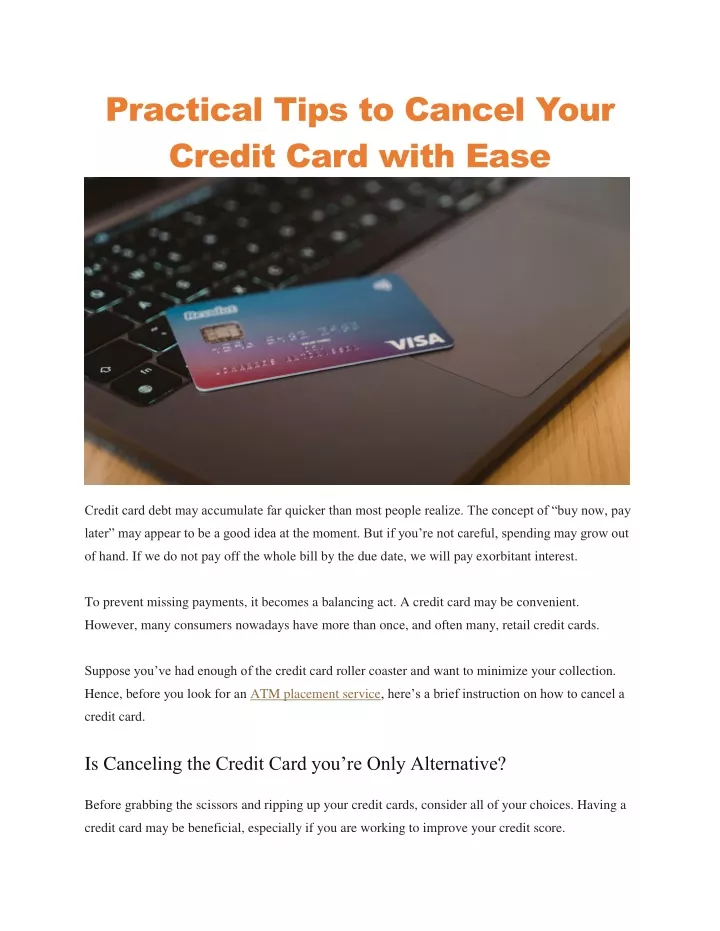 practical tips to cancel your credit card with
