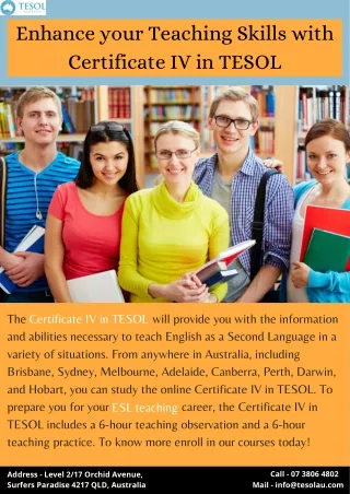 enhance your teaching skills with certificate