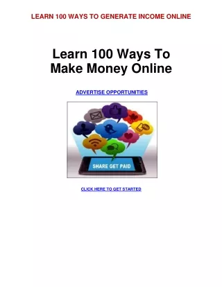Make Money Online 100 Ways.