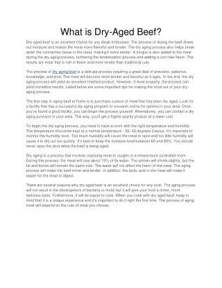 what is dry aged beef