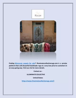 Moroccan Carpets For Sale | Illuminatecollectiverugs.com