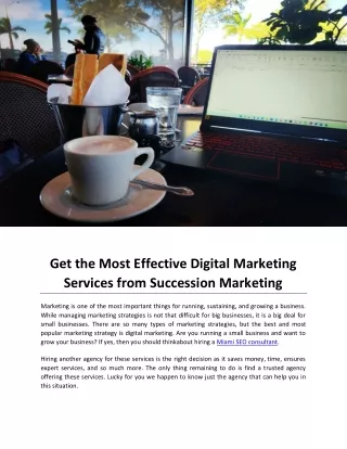 Get the Most Effective Digital Marketing Services from Succession Marketing