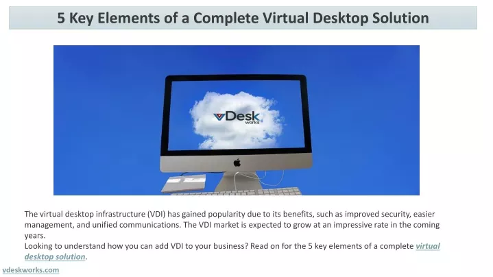 5 key elements of a complete virtual desktop