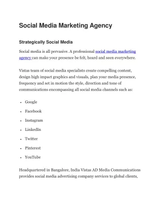 Social Media Marketing Agency