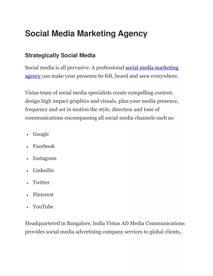 social media marketing agency