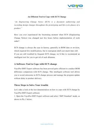 an efficient tool to cope with ecn change