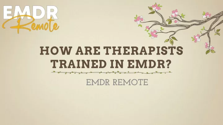 how are therapists trained in emdr
