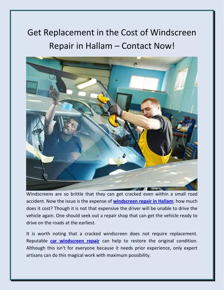 get replacement in the cost of windscreen repair