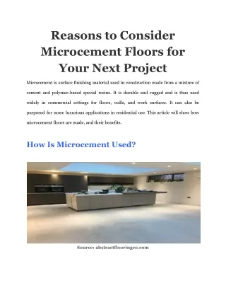 reasons to consider microcement floors for your