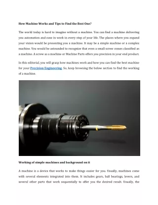 how machine works and tips to find the best one