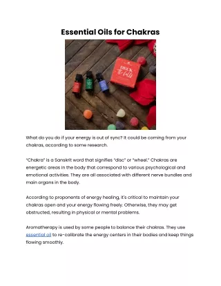 essential oils for chakras