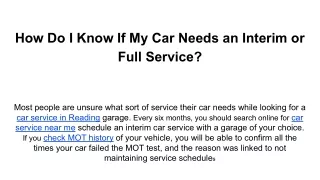 how do i know if my car needs an interim or full