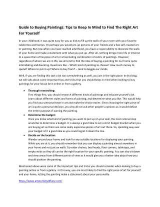 guide to buying paintings tips to keep in mind