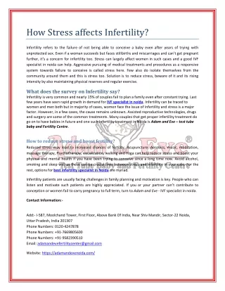 how stress affects infertility