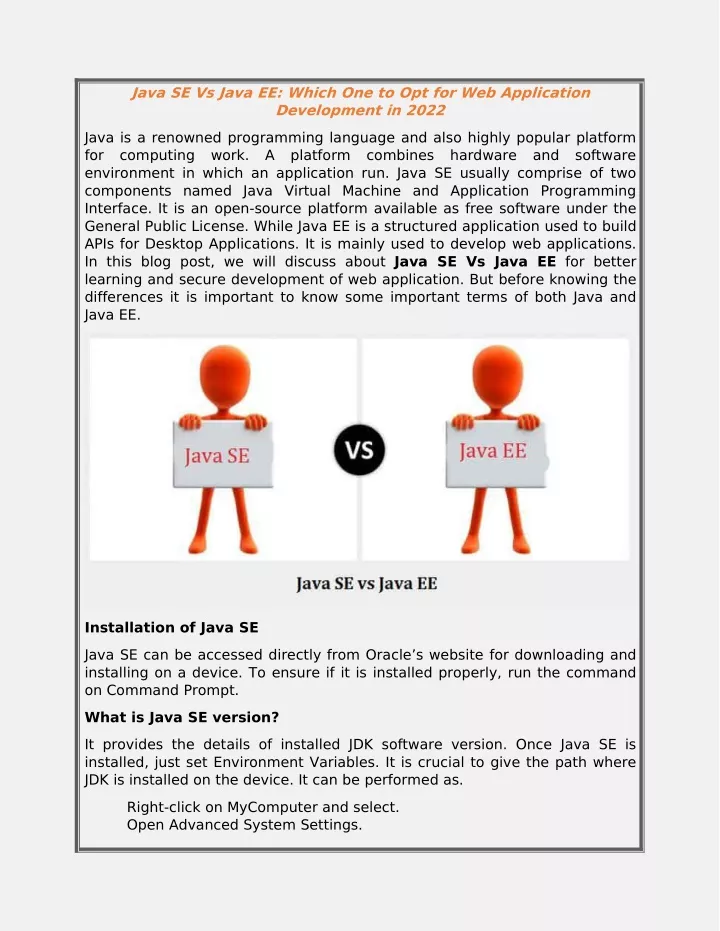 java se vs java ee which