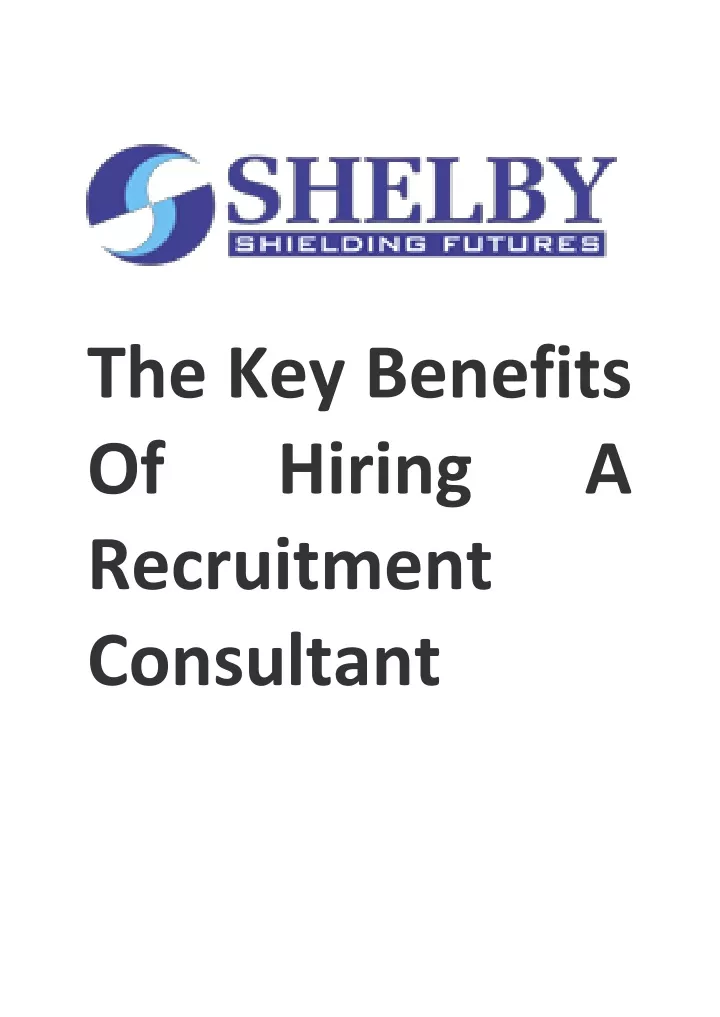 the key benefits of hiring recruitment consultant