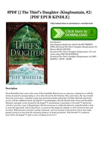 #PDF [Download] The Thief's Daughter (Kingfountain  #2) [PDF EPUB KINDLE]